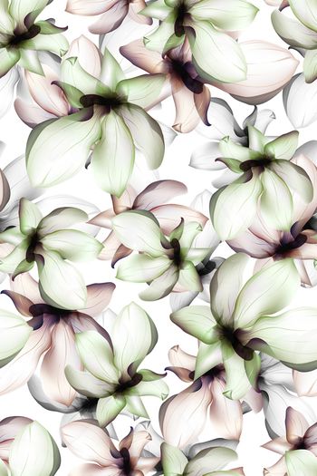 朦胧花卉印花华亿平台图片