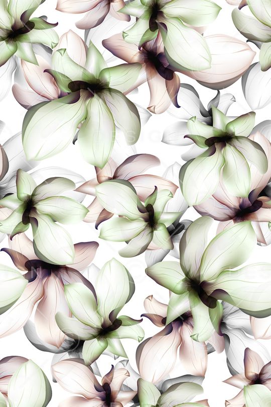 朦胧花卉印花华亿平台图片