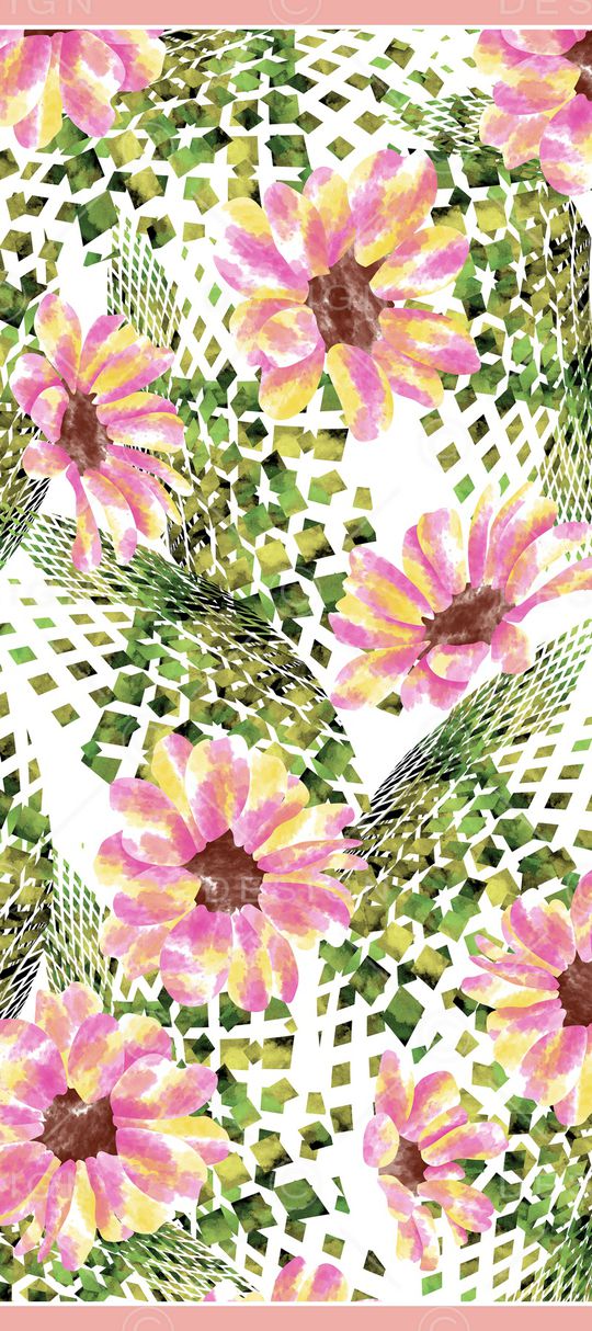 水彩花卉印花华亿平台图片