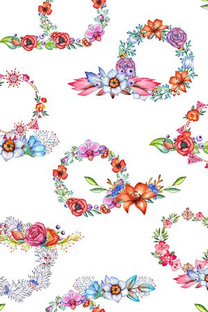 水彩花卉印花华亿平台图片