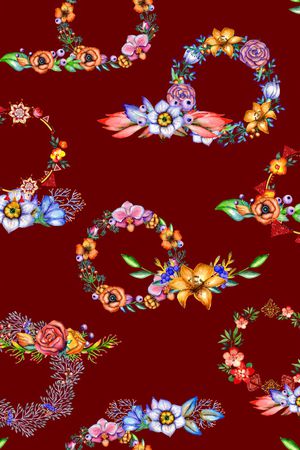 水彩花卉印花华亿平台图片