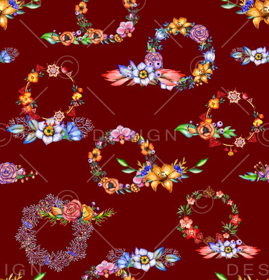 水彩花卉印花华亿平台图片