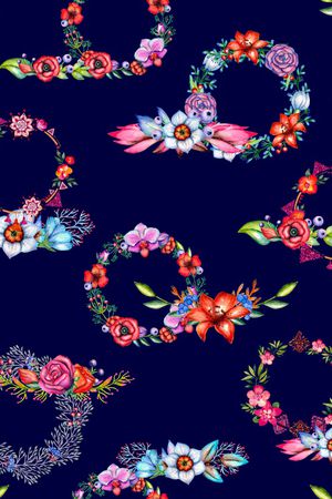 水彩花卉印花华亿平台图片