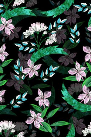 手绘花卉印花华亿平台图片