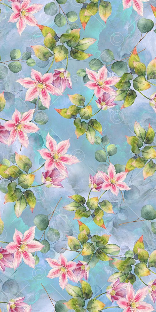 手绘花卉印花华亿平台图片