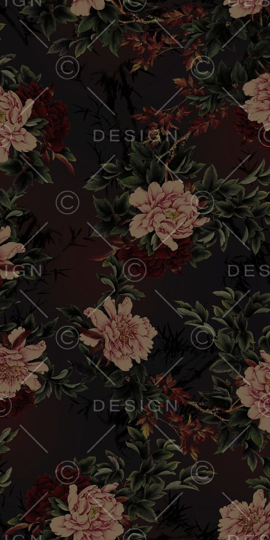 牡丹印花华亿平台图片