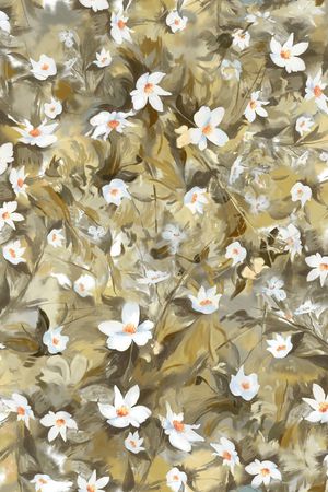 手绘花卉印花华亿平台图片