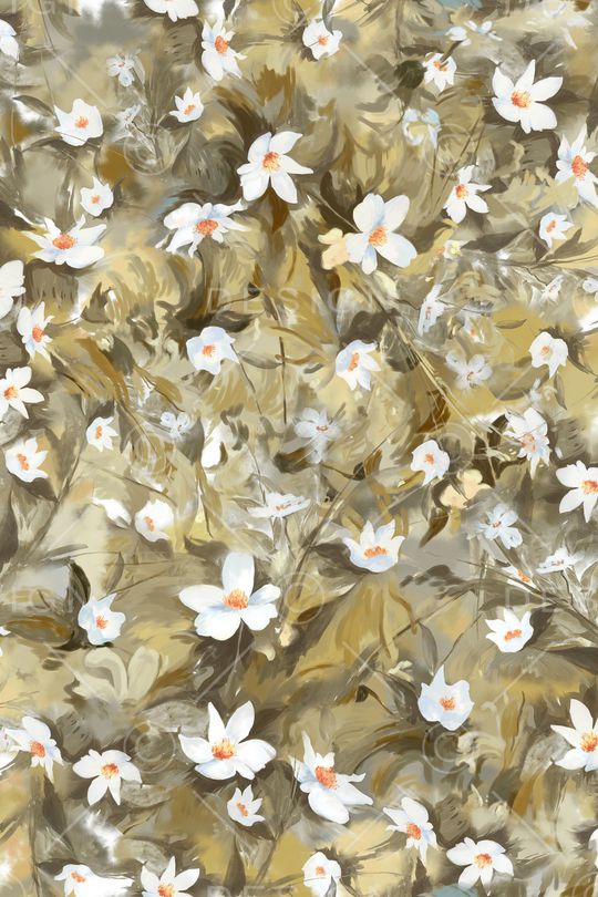 手绘花卉印花华亿平台图片