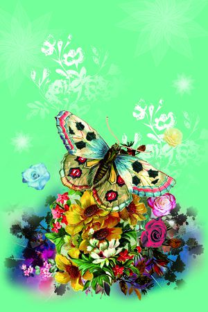 彩底花卉印花华亿平台图片