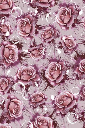 手绘花卉印花华亿平台图片