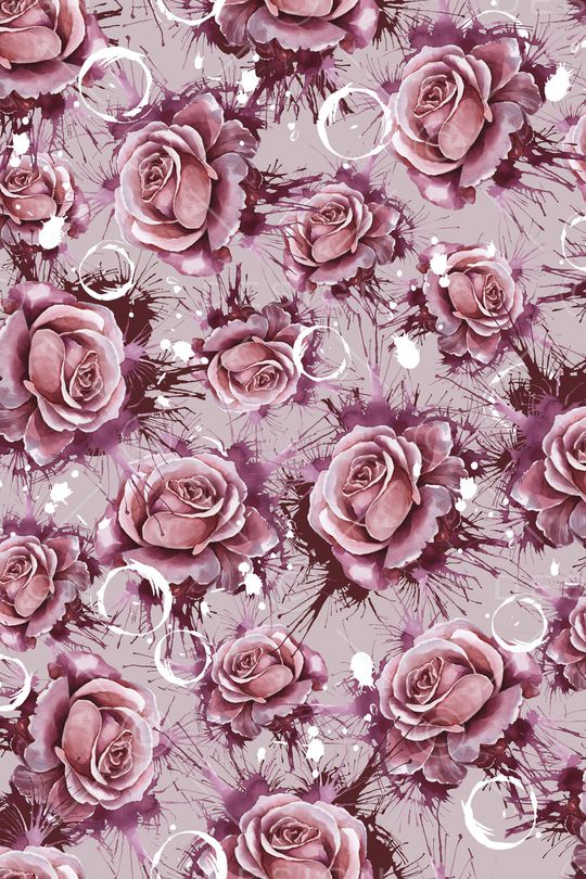 手绘花卉印花华亿平台图片