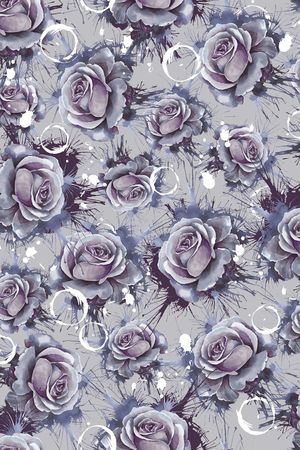 手绘花卉印花华亿平台图片