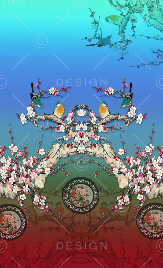 梅花印花华亿平台图片