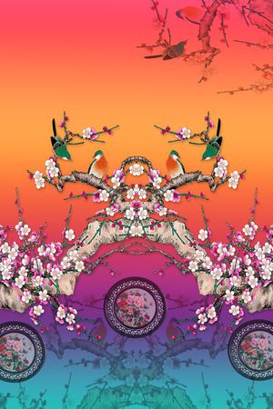 梅花印花华亿平台图片