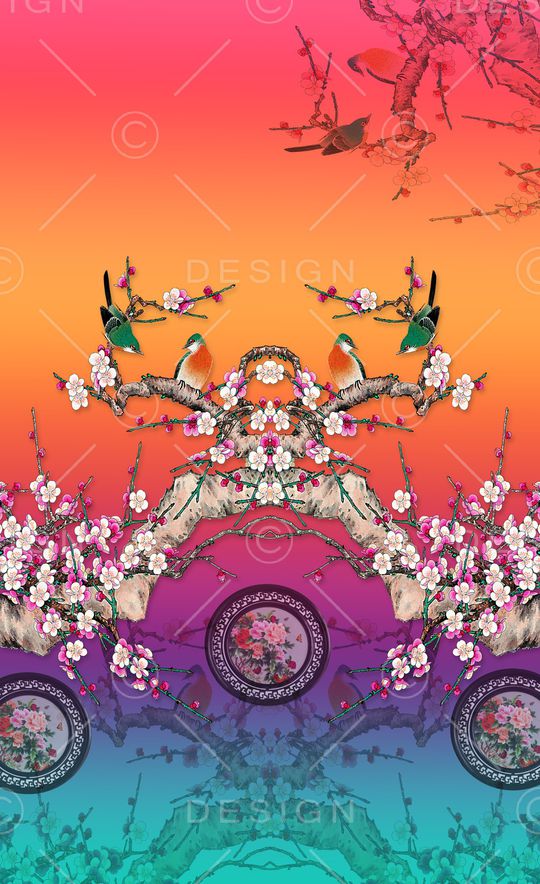 梅花印花华亿平台图片