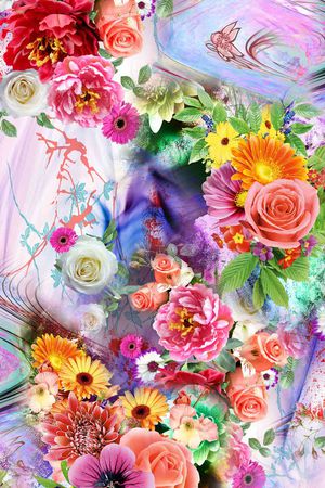 鲜花印花华亿平台图片