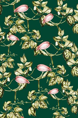 水彩花卉印花华亿平台图片