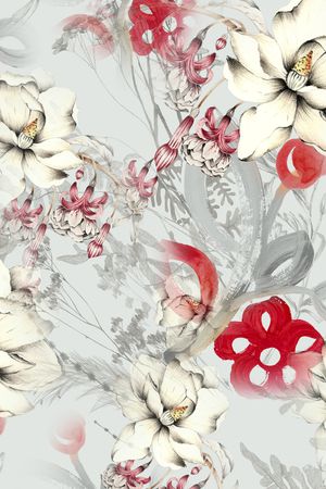 抽象花卉印花华亿平台图片