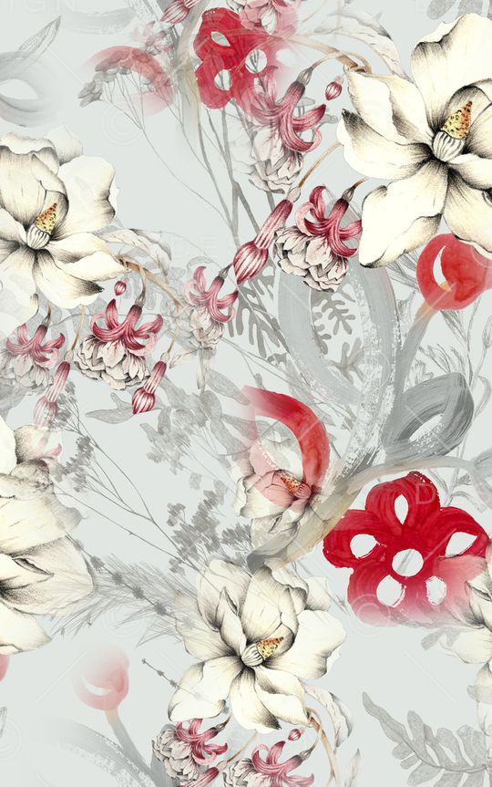 抽象花卉印花华亿平台图片