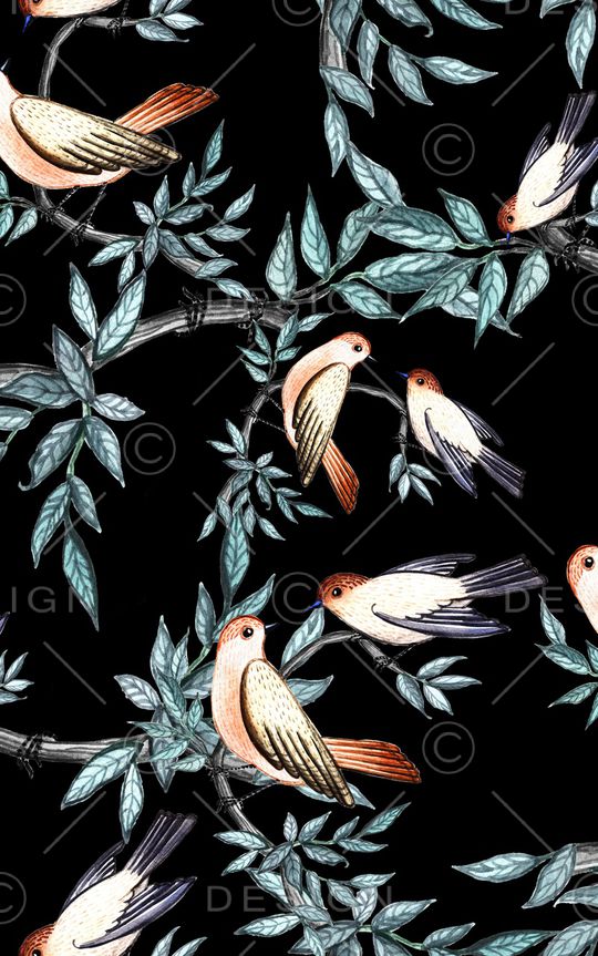 水彩花卉印花华亿平台图片