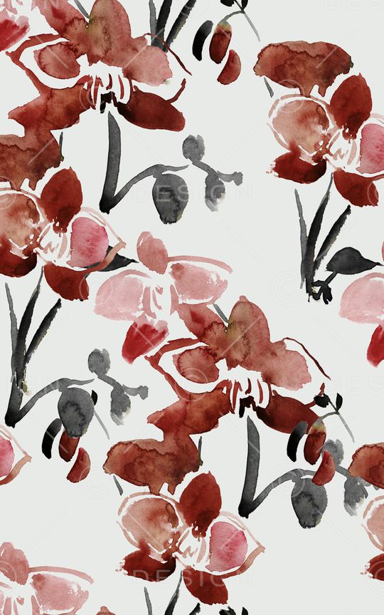 水彩花卉印花华亿平台图片