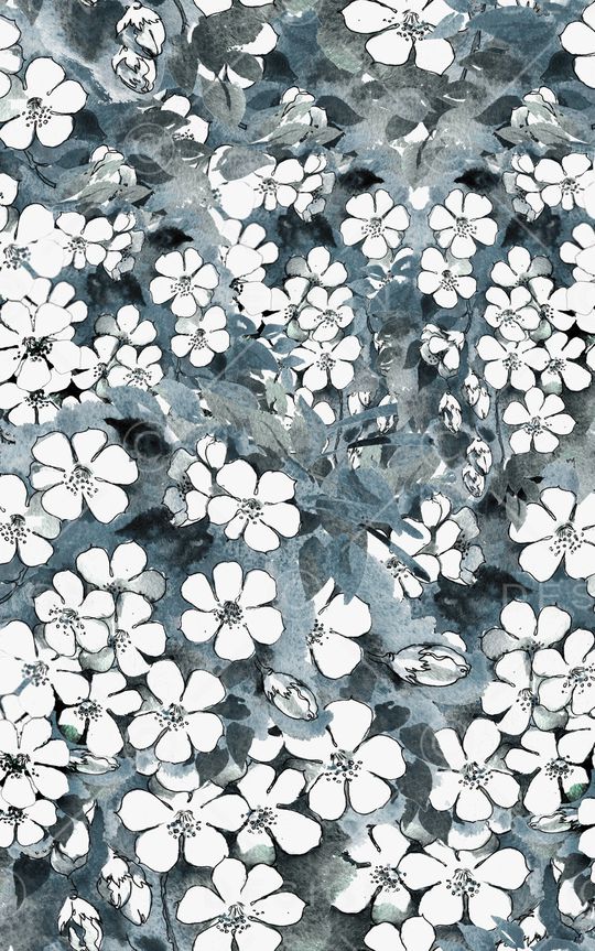 水彩花卉印花华亿平台图片