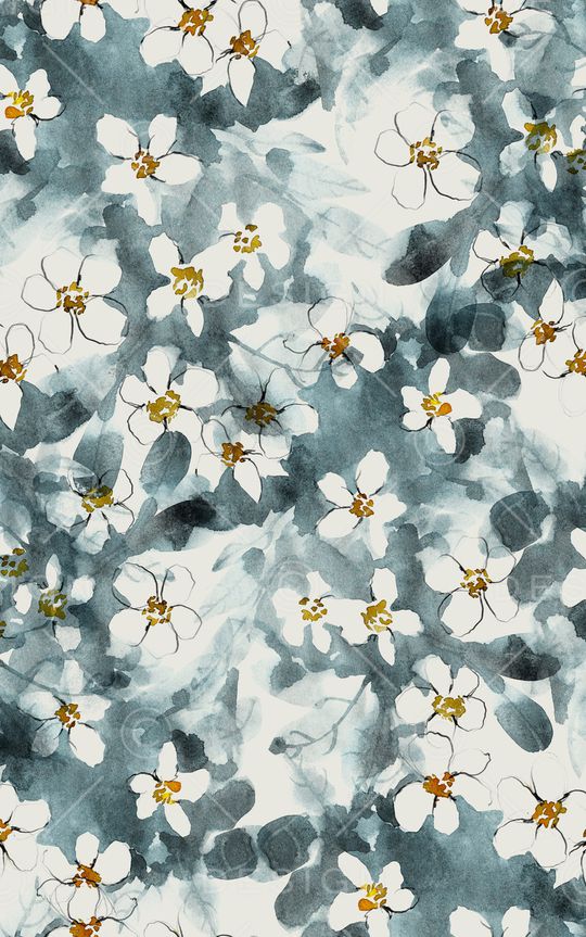 水彩花卉印花华亿平台图片