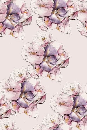 手绘花卉印花华亿平台图片