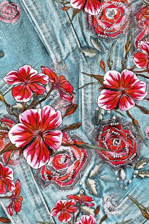 牛仔印花华亿平台图片