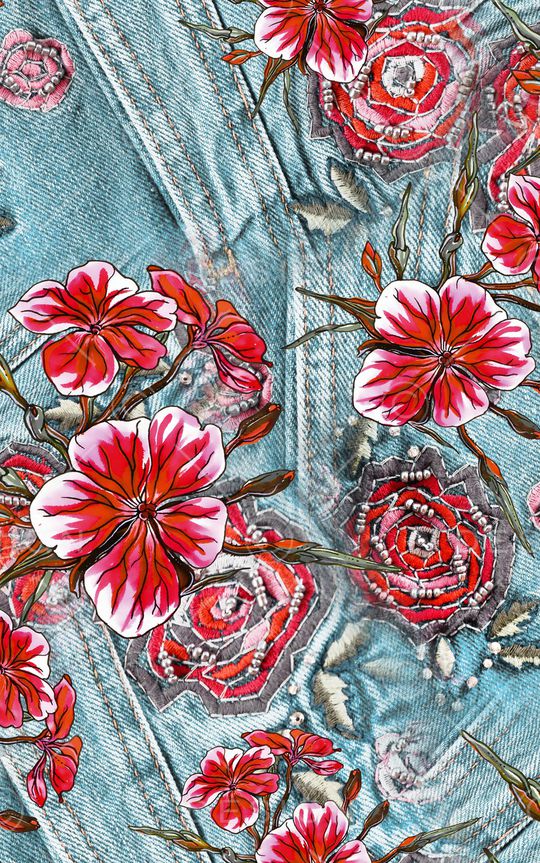 牛仔印花华亿平台图片