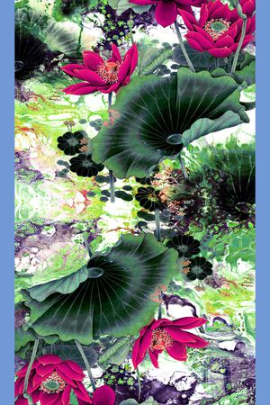 民族花卉印花华亿平台图片