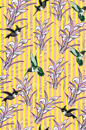 线条花卉印花华亿平台图片