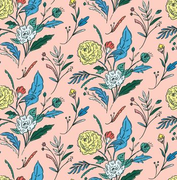 手绘花卉印花华亿平台图片