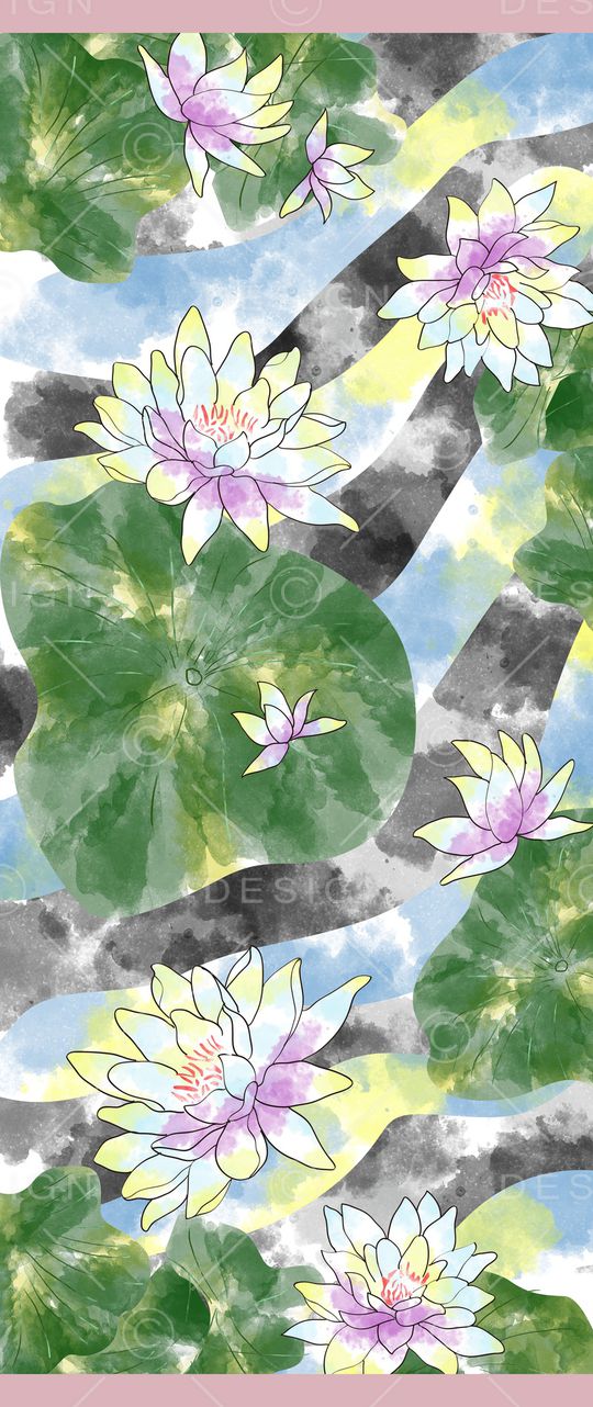 水彩花卉印花华亿平台图片