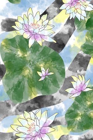 水彩花卉印花华亿平台图片