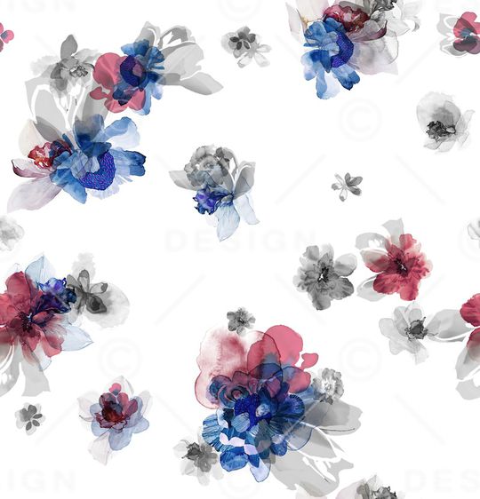 朦胧花卉印花华亿平台图片