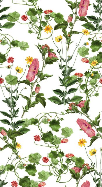 黑底花卉印花华亿平台图片