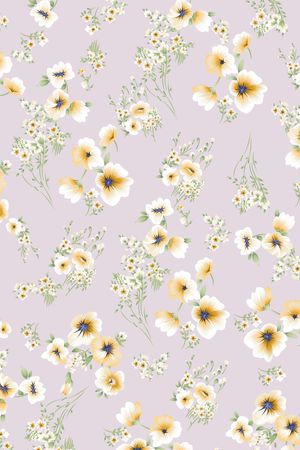 清爽花卉印花华亿平台图片