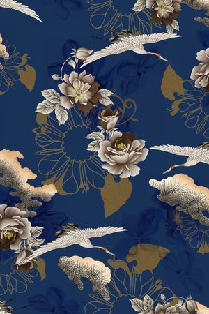 仙鹤印花华亿平台图片