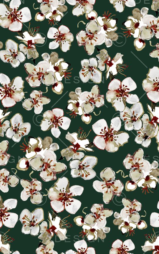 水彩花卉印花华亿平台图片