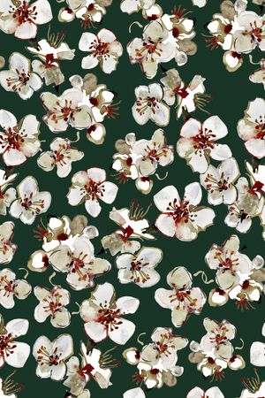 水彩花卉印花华亿平台图片