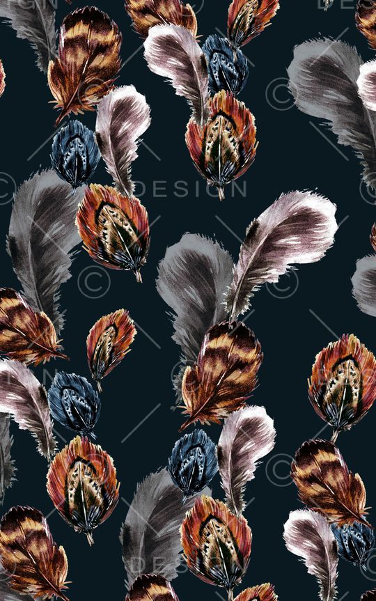 羽毛印花华亿平台图片