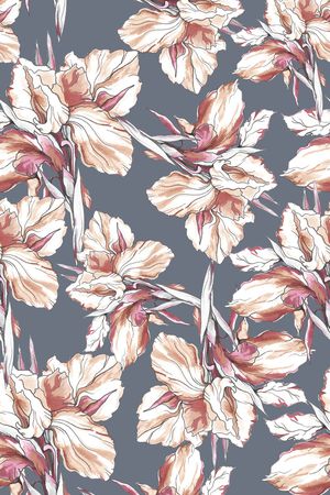 线条花卉印花华亿平台图片