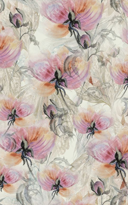 朦胧花卉印花华亿平台图片