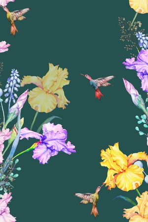 鸢尾花印花华亿平台图片