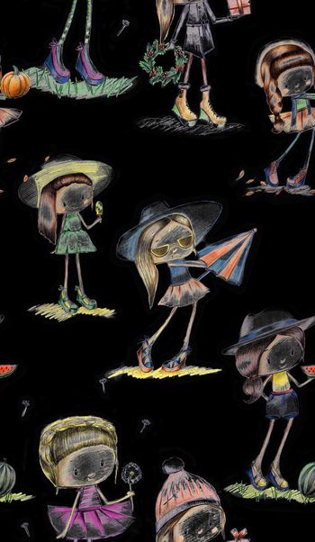 958598-卡通小姑娘手绘