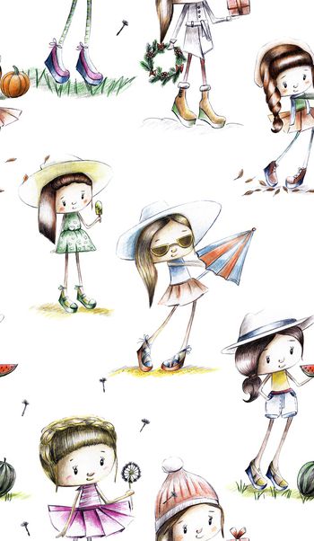 958599-卡通小姑娘手绘1