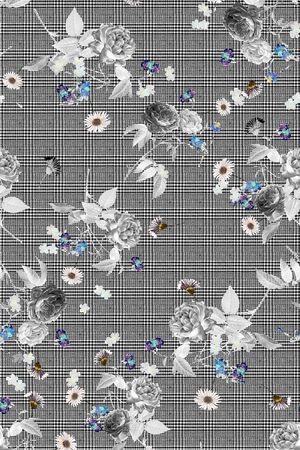 黑白华亿平台印花华亿平台图片