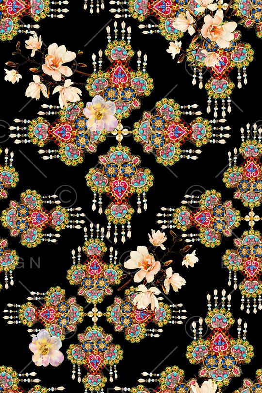 花卉印花华亿平台图片