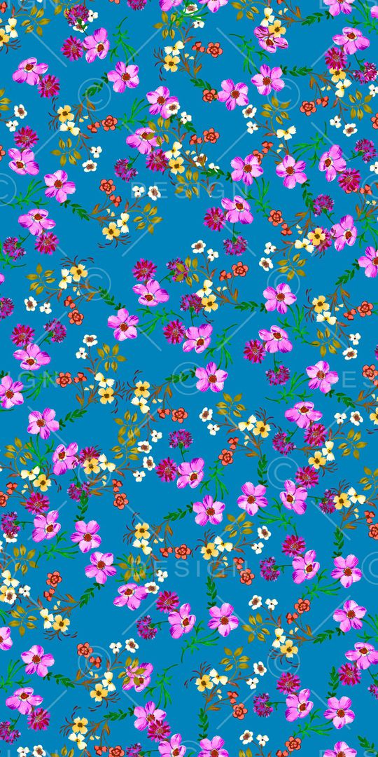 手绘花卉印花华亿平台图片